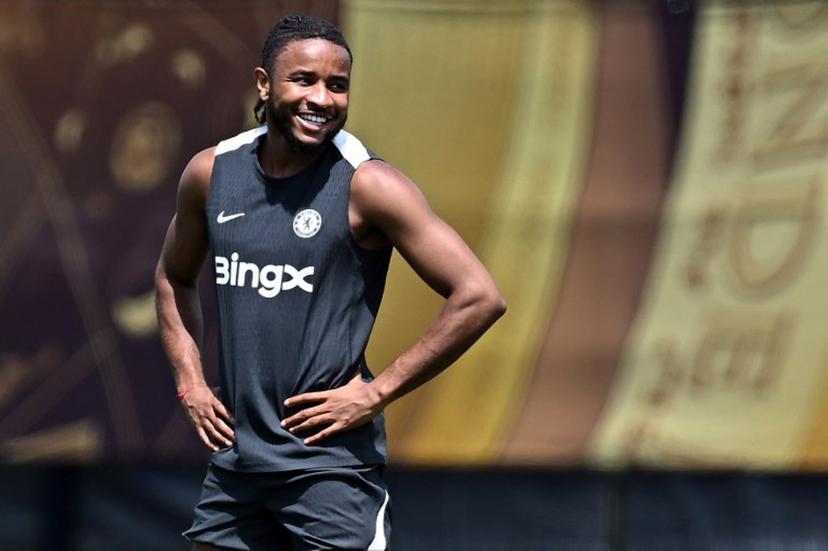 Chelsea's French striker #18 Christopher Nkunku participates in a training session at the New York City Football Club in New York on July 7, 2025, on the eve of the FIFA Club World Cup 2025 semifinal football match between Brazil's Fluminense and England's Chelsea.  Paul ELLIS / AFP