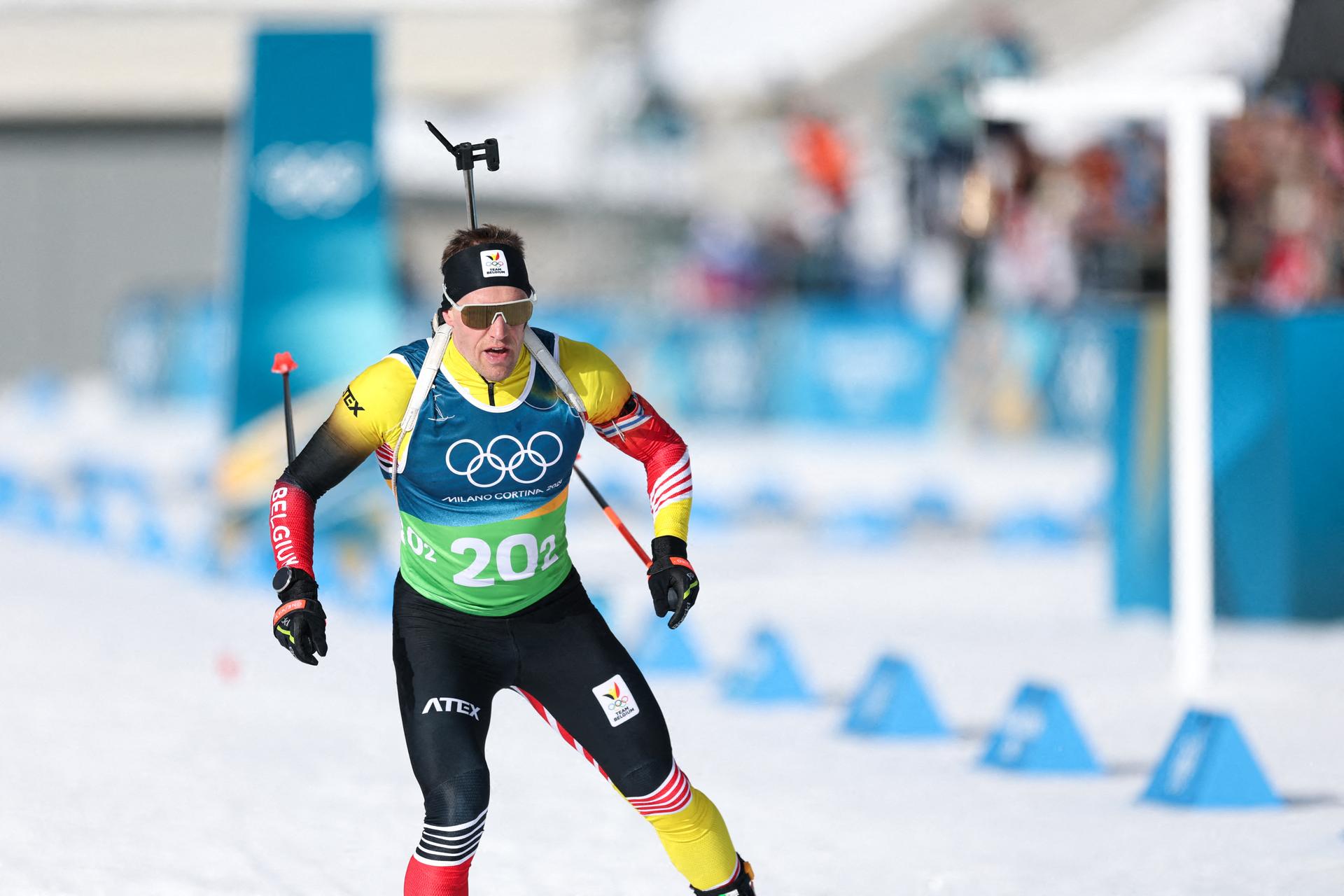 Thierry Langer during Biathlon Mixed Relay 4 x 6 km during day 2 of the 2026 Winter Olympics on February 8, 2026 in Antholz-Anterselva Biathlon Arena. Photo by Alexis Jumeau/ABACAPRESS.COM BELGIUM ONLY