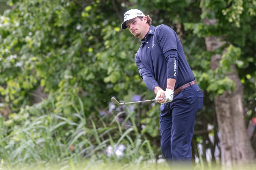 Belgian Nathan Cossement pictured in action during the 2025 Soudal Open DP World Tour golf tournament, in Schilde, Wednesday 21 May 2025. From May 22 to 25, Rinkven Golf Club in Schilde will host the fourth edition of the Soudal Open, the Belgian leg of the DP World Tour. BELGA PHOTO JONAS ROOSENS