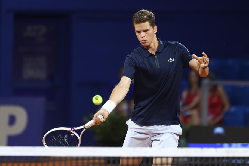 Alexander Blockx of Belgium competes during the first round match against Titouan Droguet of France at the ATP Croatia Open Umag at Stadium "Goran Ivanisevic" on July 14, 2026. in Umag, Croatia. Photo: Srecko Niketic/PIXSELL BELGIUM ONLY