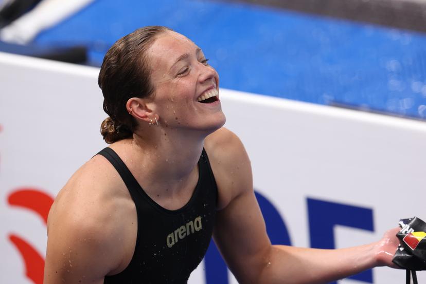 Belgian Florine Gaspard pictured during the semifinals of the Women's 50m Breaststroke on the sixth day of  the European Aquatics Championships in Paris, France on Saturday 15 August 2026. BELGA PHOTO VIRGINIE LEFOUR