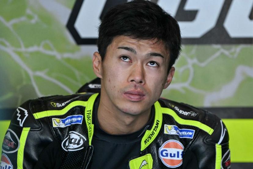 Trackhouse MotoGP's Japanese rider Ai Ogura is pictured in the garage ahead of the MotoGP British Grand Prix at Silverstone circuit, central England on August 9, 2026.  Glyn KIRK / AFP