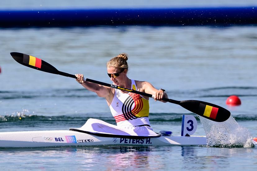 Belgian kayaker Hermien Peters pictured in action during the women's Kayak Single K1 500m semifinals of the canoe sprint event at the Paris 2024 Olympic Games, on Saturday 10 August 2024 in Paris, France. The Games of the XXXIII Olympiad are taking place in Paris from 26 July to 11 August. The Belgian delegation counts 165 athletes competing in 21 sports. BELGA PHOTO DIRK WAEM