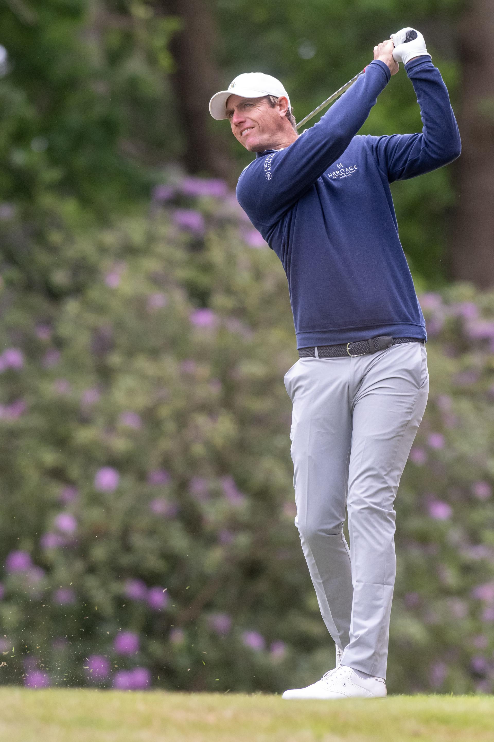 Belgian Nicolas Colsaerts is pictured in action during the 2025 Soudal Open DP World Tour golf tournament, in Schilde, Wednesday 21 May 2025. From May 22 to 25, Rinkven Golf Club in Schilde will host the fourth edition of the Soudal Open, the Belgian leg of the DP World Tour. BELGA PHOTO JONAS ROOSENS