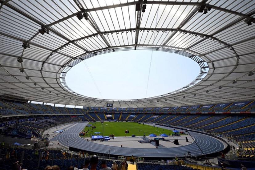 A general view taken on August 16, 2025 shows the Stadion Slaski in Chorzow, Poland, prior to the Silesia Diamond League athletics meeting.   Sergei GAPON / AFP