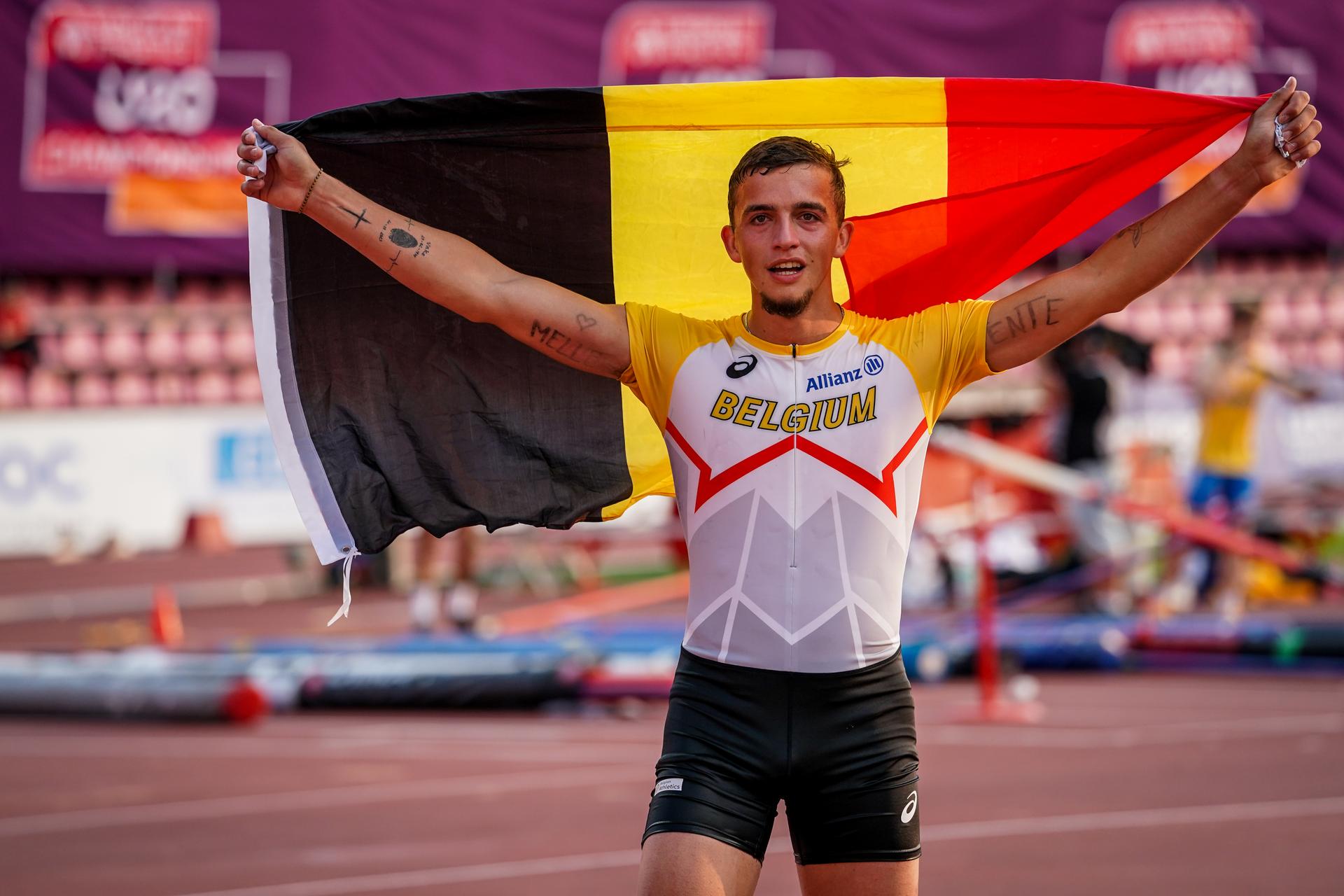 Ylio Philtjens pictured after the Pole Vault competition of the European Athletics U20 Championships, in Tampere, Finland, Saturday 09 August 2025. The European U20 championships take place from 07 to 10 August.  BELGA PHOTO COEN SCHILDERMAN