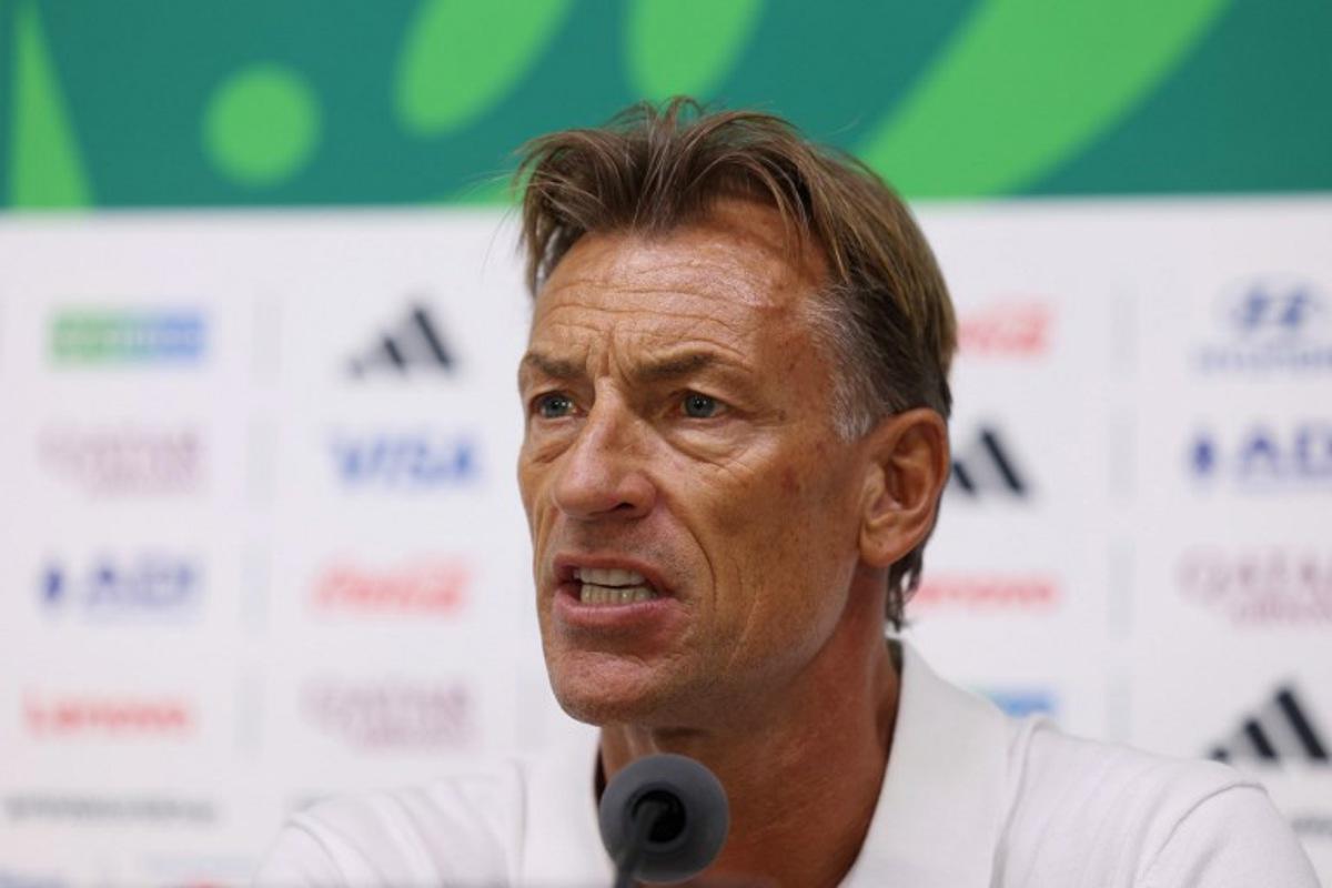 Tunisia's French head coach Herve Renard gives an MD-1 press conference at the Monterrey Stadium in Guadalupe, Mexico on June 19, 2026, on the eve of the 2026 World Cup Group F football match between Tunisia and Japan.   Julio Cesar AGUILAR / AFP