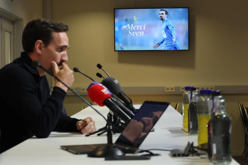 Gent's Sven Kums pictured during a press conference of Belgian soccer team KAA Gent, for midfielder Kums to elaborate on his plans for the future, Wednesday 07 May 2025 in Gent.  BELGA PHOTO BENOIT DOPPAGNE