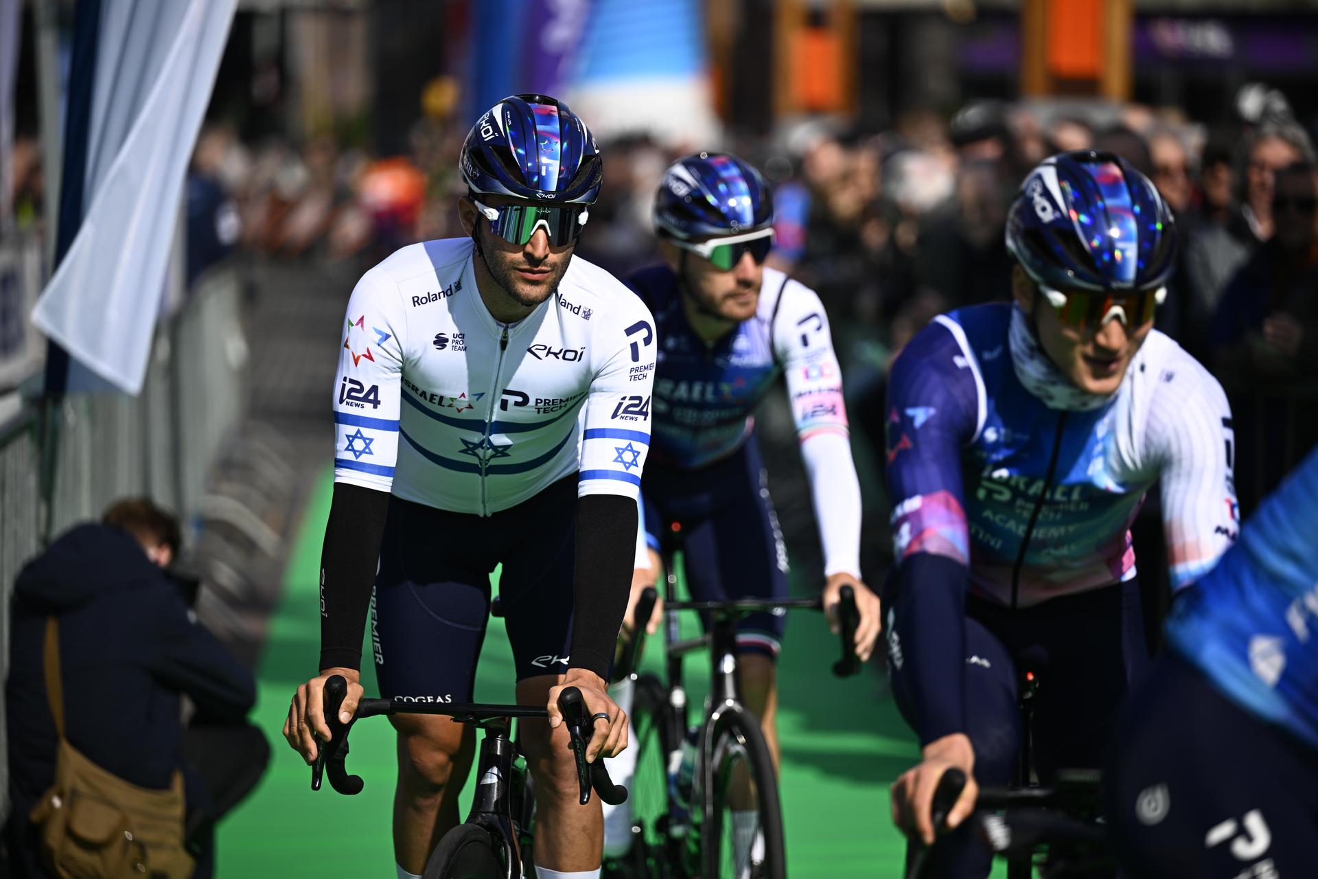 Israeli Itamar Einhorn of Israel-Premier Tech pictured at the start of the men's race of the 111th edition of the 'Scheldeprijs' one day cycling event, 205,2 km from Terneuzen, the Netherlands to Schoten, Belgium on Wednesday 05 April 2023. BELGA PHOTO JASPER JACOBS