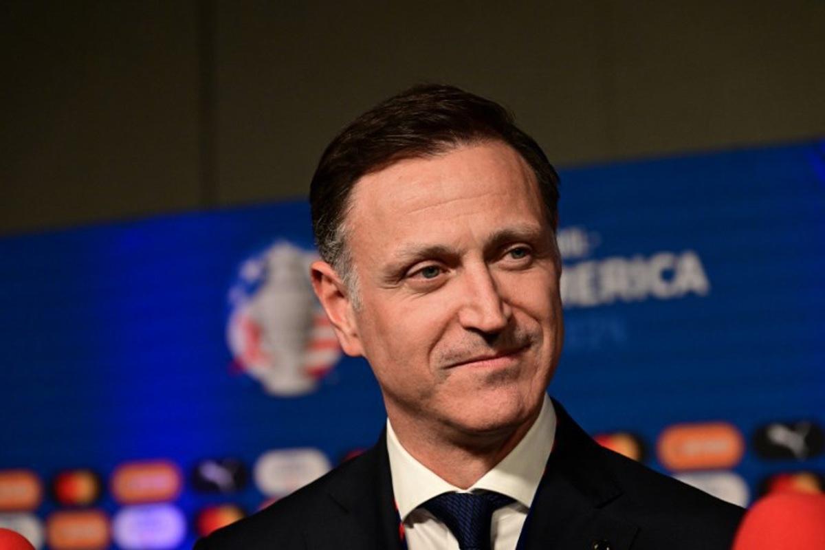 French-Colombian general secretary of CONCACAF Philippe Moggio arrives for the Copa America 2024 official draw at the James L. Knight Centre in Miami, Florida, on December 7, 2023.  GIORGIO VIERA / AFP