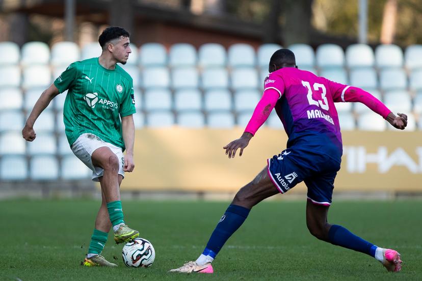 Lommel's Mohamed Salah (L) pictured during a soccer game between Lommel SK and Royal Francs Borains, Sunday 15 March 2026 in Lommel, on day 30 (out of 34) of the 2025-2026 'Challenger Pro League' 1B second division of the Belgian championship. BELGA PHOTO KRISTOF VAN ACCOM