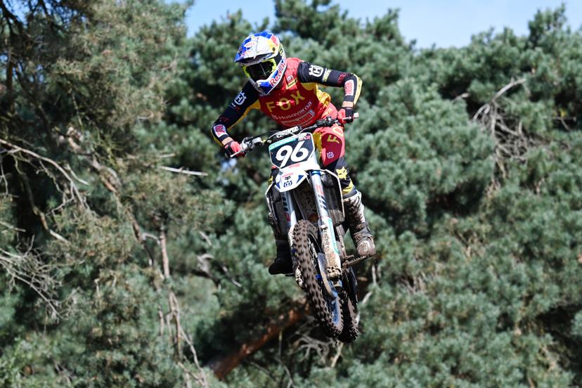 Belgian Lucas Coenen pictured in action during the sixth stage (6 of 10) of the the Belgian Championships motocross, at Keiheuvel, in Balen, Thursday 15 August 2024. BELGA PHOTO MAARTEN STRAETEMANS