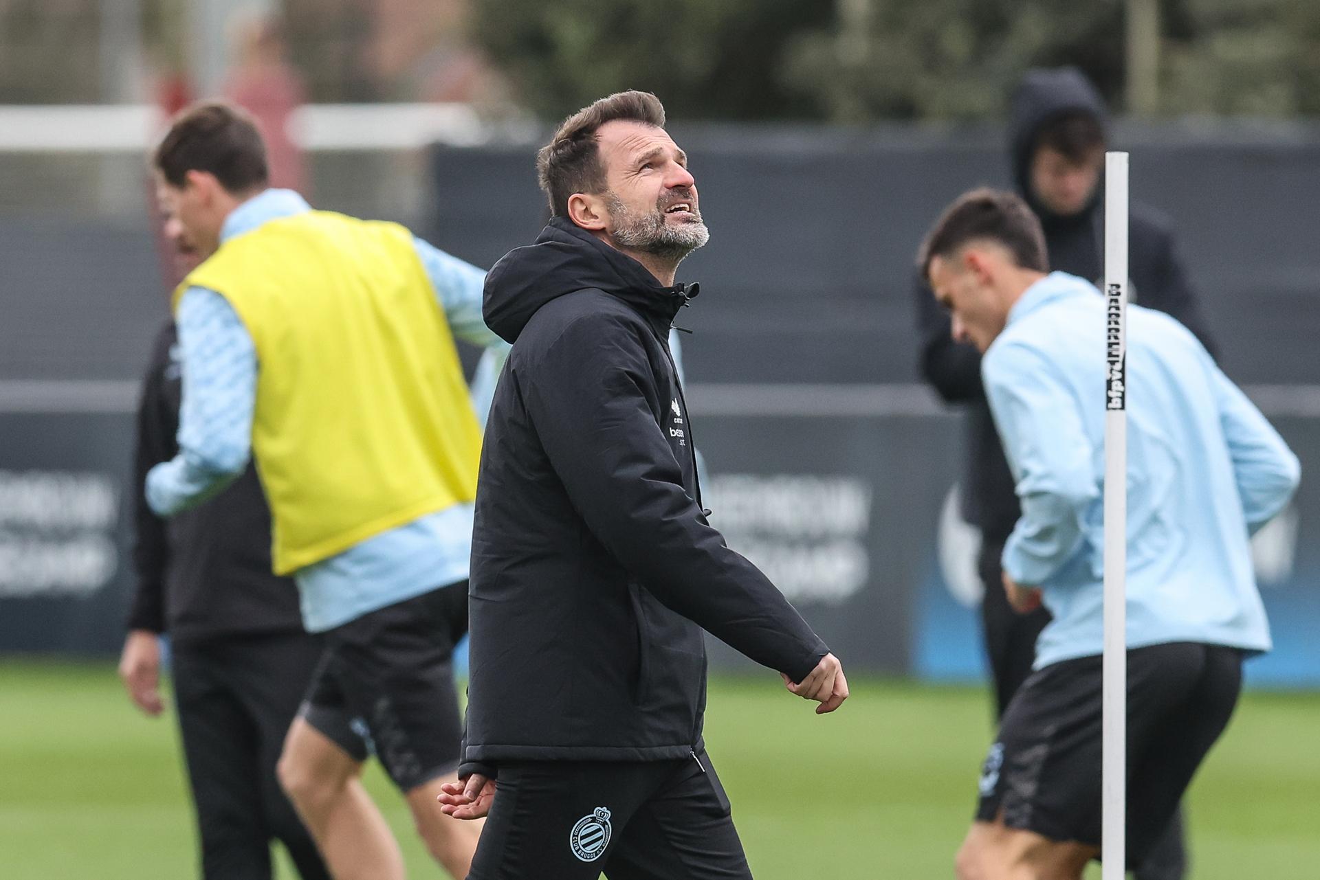 Club's head coach Ivan Leko pictured during a training session of Belgian soccer team Club Brugge, in Knokke-Heist, on Tuesday 17 February 2026. Tomorrow, Club Brugge will play against Spanish team Atletico Madrid, a first leg game in the Knockout phase play-offs of the UEFA Champions League tournament. BELGA PHOTO BRUNO FAHY