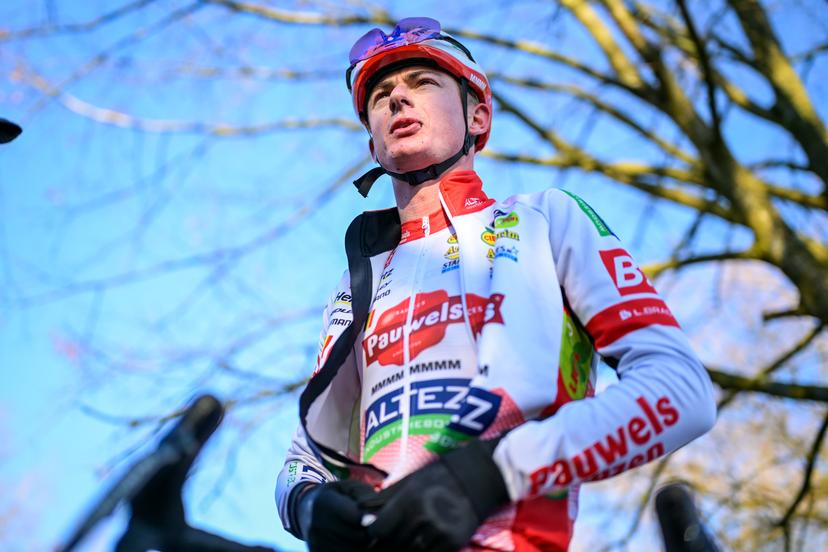 Belgian Gerben Kuypers pictured after the elite men race of the 'Waaslandcross' cyclocross cycling event, Saturday 14 February 2026 in Sint-Niklaas, the seventh and last race of the Exact Cross competition. BELGA PHOTO DAVID PINTENS