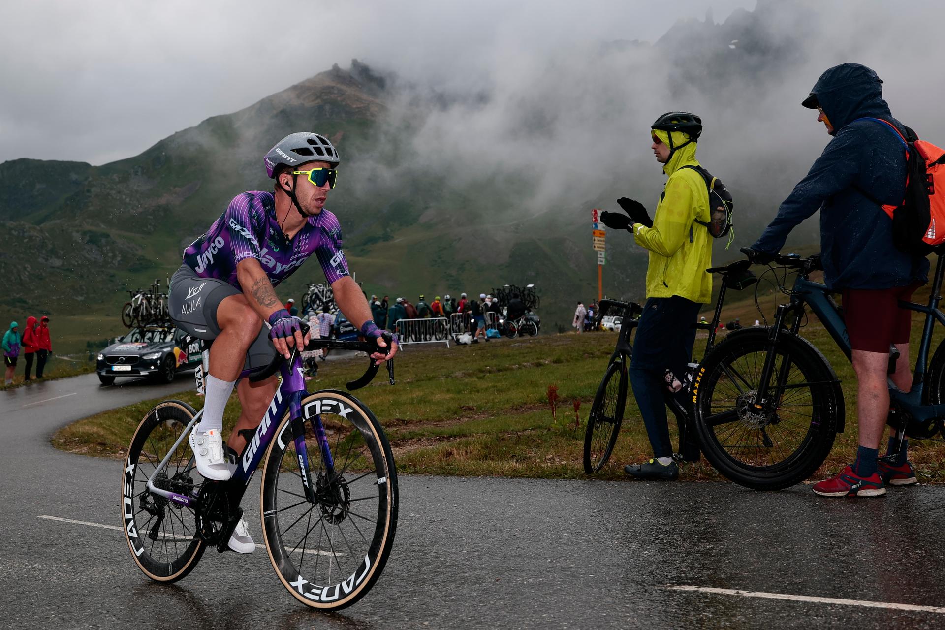 Dutch Dylan Groenewegen of Team Jayco AIUIa pictured in action during stage 18 of the 2025 Tour de France cycling race, from Vif to Courchevel Col de la Loze, on Thursday 24 July 2025 in France. The 112th edition of the Tour de France starts on Saturday 5 July in Lille, France, and will finish in Paris, France on the 27th of July.   BELGA PHOTO POOL LUCA BETTINI