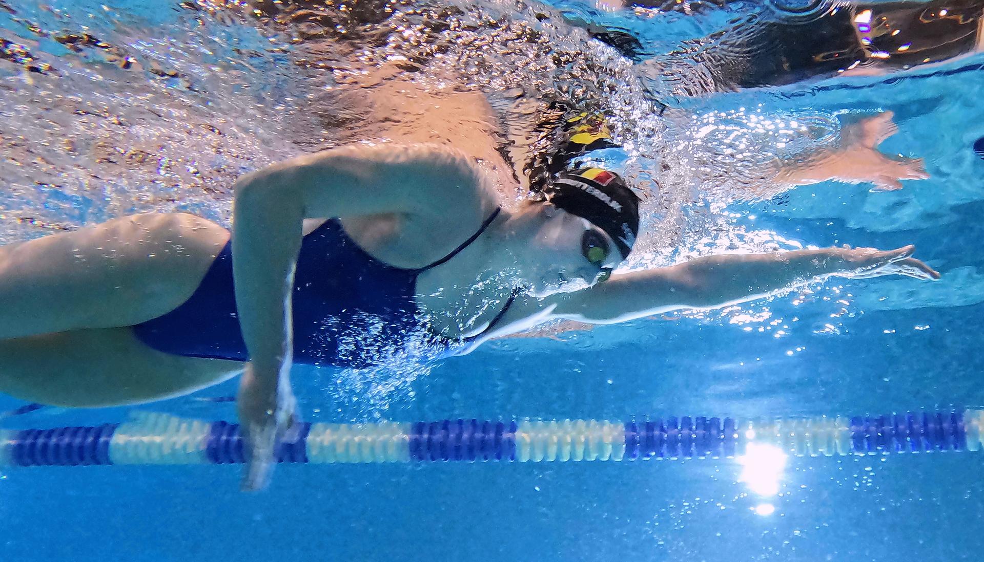 Belgian swimmer Roos Vanotterdijk pictured in action during the annual stage of Team Belgium (13-20/11), in Belek, Turkey, Wednesday 13 November 2024, BELGA PHOTO ERIC LALMAND
