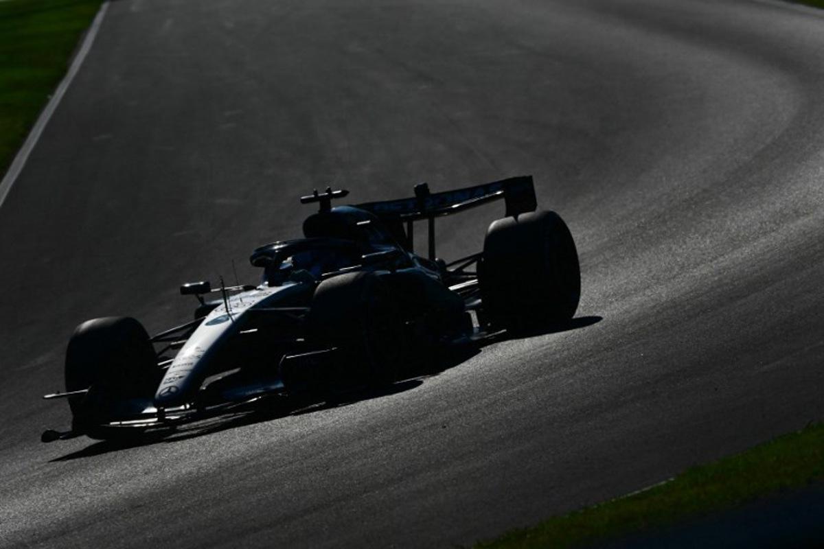 Mercedes' British driver George Russell drives during the second practice session of the Italian Formula One Grand Prix at the Autodromo Nazionale Monza circuit in Monza, northern Italy on September 4, 2026.  Marco BERTORELLO / AFP