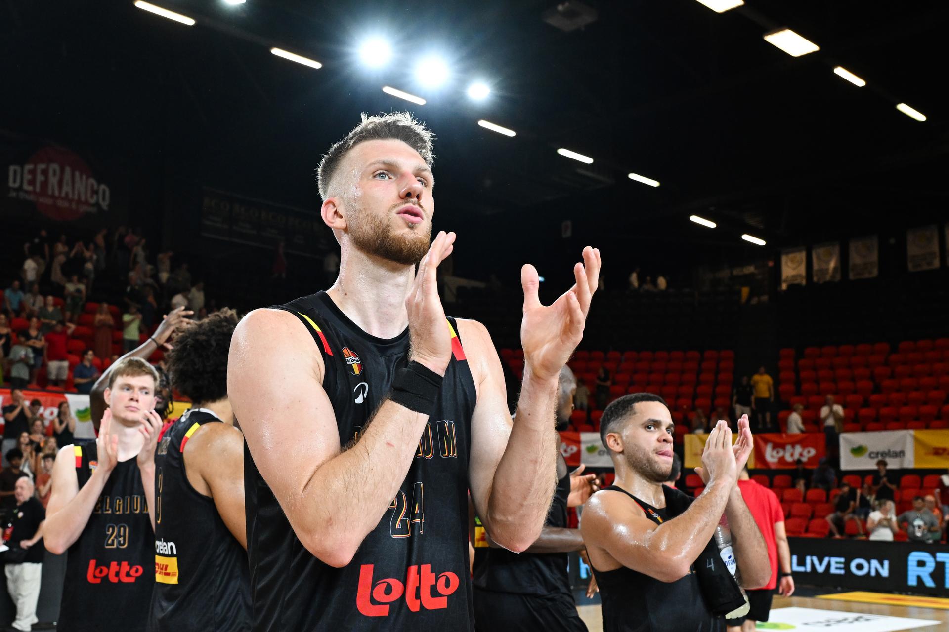 Belgium's Andy Vanvliet pictured after a basketball match between Belgium's national team Belgian Lions and Great Britain, Friday 15 August 2025 in Oostende, in a friendly tournament. BELGA PHOTO MAARTEN STRAETEMANS