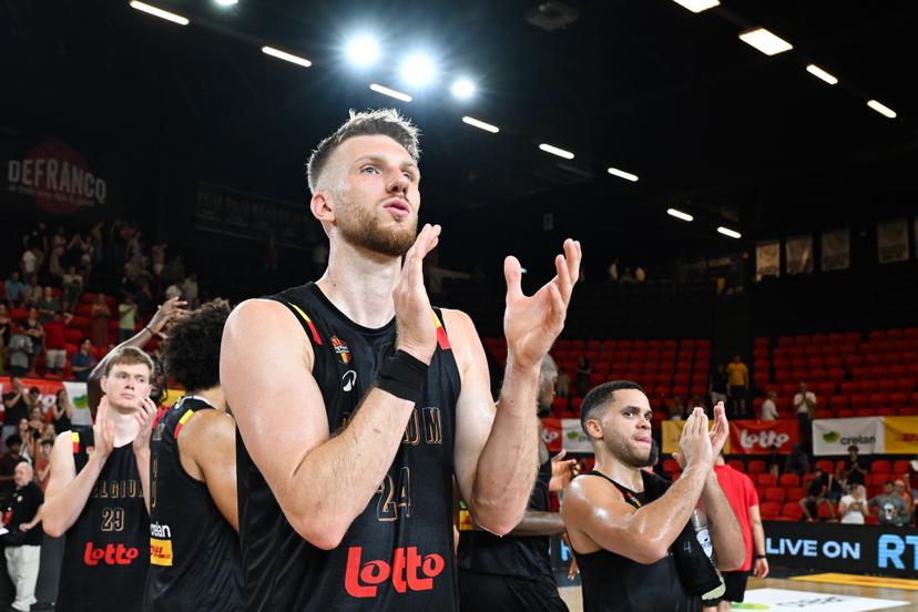 Belgium's Andy Vanvliet pictured after a basketball match between Belgium's national team Belgian Lions and Great Britain, Friday 15 August 2025 in Oostende, in a friendly tournament. BELGA PHOTO MAARTEN STRAETEMANS