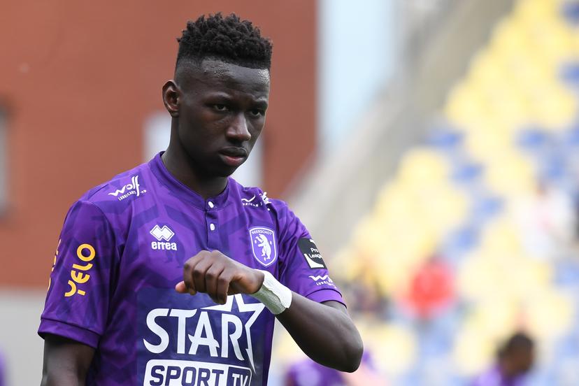 Beerschot's Marwan Al-Sahafi pictured during a soccer match between Sint-Truidense VV and K. Beerschot V.A., Sunday 04 May 2025 in Sint-Truiden, on day 5 (out of 6) of the Relegation Play-offs of the 2024-2025 'Jupiler Pro League' first division of the Belgian championship. BELGA PHOTO JILL DELSAUX