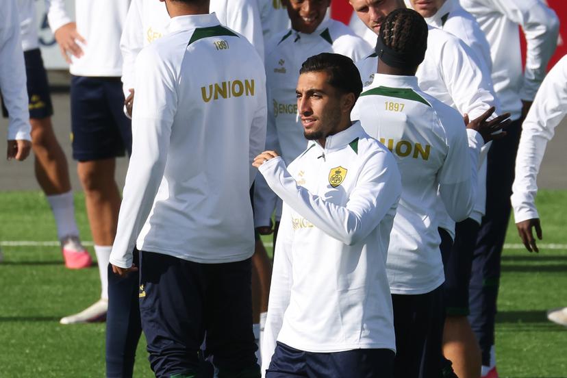 Union's Anouar Ait El Hadj is pictured during a training session of Belgian soccer team Royale Union Saint-Gilloise in Bodo, Norway, on Monday 10 August 2026. The team prepares for tomorrow's match against Norwegian team FK Bodo/Glimt, the return leg in the third qualifying round for the UEFA Champions League tournament. BELGA PHOTO BRUNO FAHY