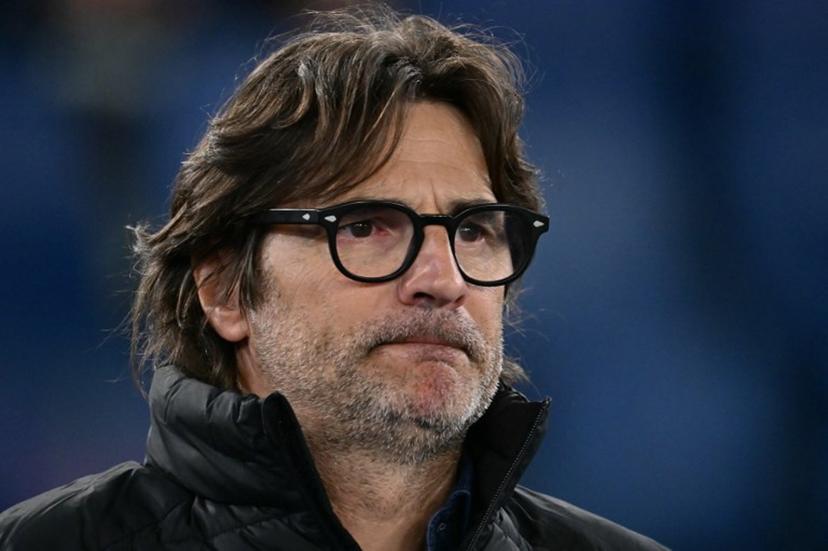 Torino's Italian head coach Paolo Vanoli looks on from the technical area during the Italian Serie A football match between Lazio and Torino at the Olympic Stadium in Rome on March 31, 2025.  Filippo MONTEFORTE / AFP