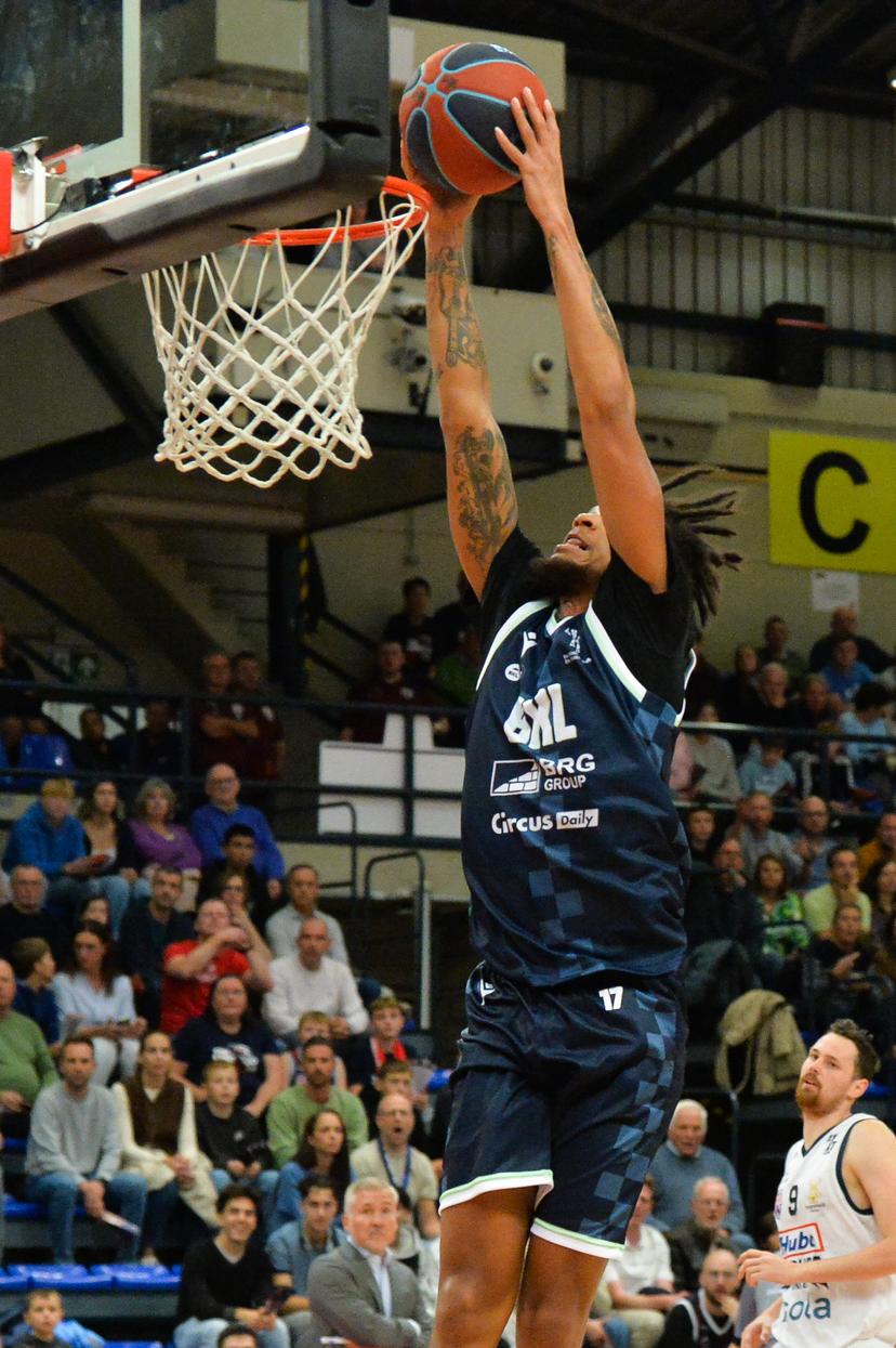 Brussels' Demetric Horton pictured in action during a basketball match between Limburg United and Brussels, Friday 03 October 2025 in Mechelen, on day 2 of the 'BNXT League' Belgian/ Dutch first division basket championship. BELGA PHOTO JILL DELSAUX