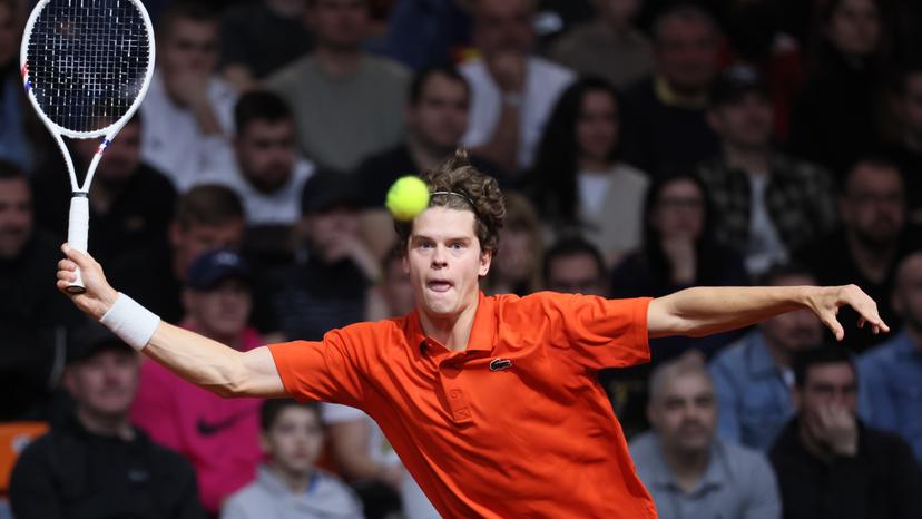 Belgian Alexander Blockx pictured in action during a tennis match against Bulgarian Radulov, during the qualifier of the Davis Cup on Saturday 07 February 2026, in Plovdiv, Bulgaria. Belgium will compete this weekend in the Davis Cup qualifiers against Bulgaria. BELGA PHOTO BENOIT DOPPAGNE
