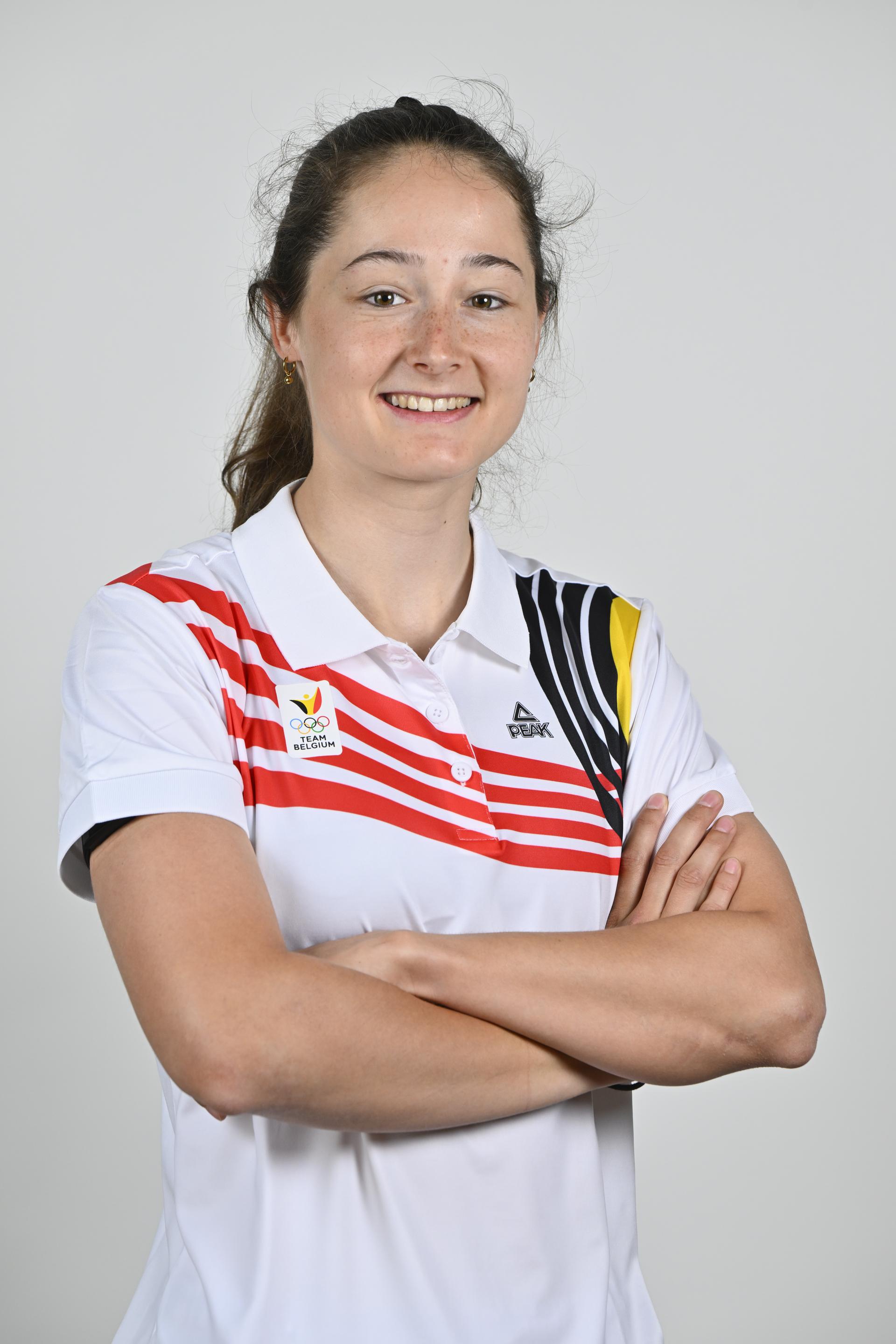 Athlete Fran Vanhoutte poses for the photographer during the annual training camp of Team Belgium (19-25/05), in Rio Maior, Portugal, Friday 23 May 2025. BELGA PHOTO ERIC LALMAND