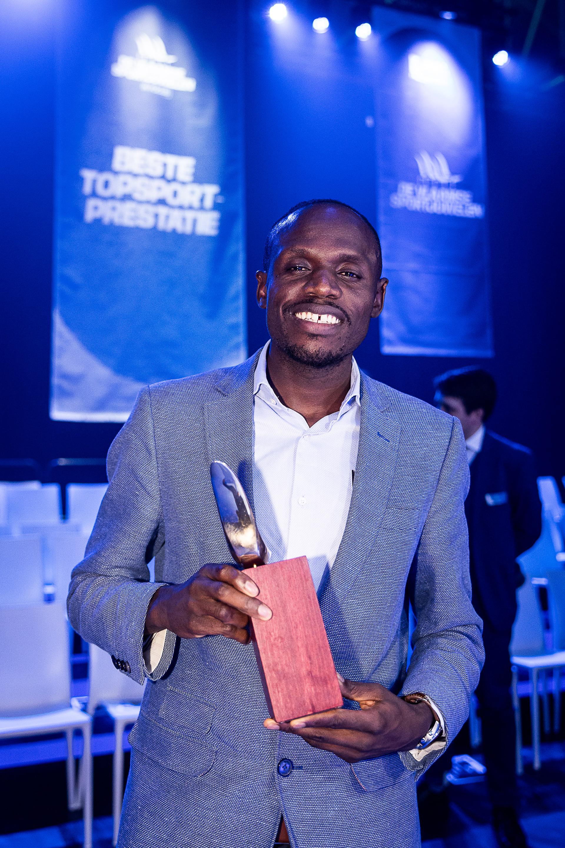 Belgian athlete Isaac Kimeli pictured during the award ceremony for the 'Vlaamse Sportjuwelen' sports awards, Tuesday 09 December 2025 in Gent, organized by the Flemish Government. BELGA PHOTO JAMES ARTHUR GEKIERE