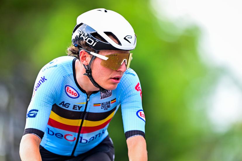 Belgian Jarno Widar pictured in action during the u23 men road race (164,6 km) at the cycling road World Championships in Kigali, Rwanda, Friday 26 September 2025. The 2025 UCI Road World Championships take place from 21 to 28 September in Kigali, Rwanda. BELGA PHOTO DIRK WAEM