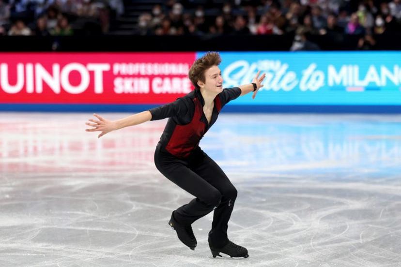 Belgium's Denis Krouglov competes in the Junior Men Short Program at the ISU Grand Prix of Figure Skating Final in Nagoya on December 4, 2025.  PAUL MILLER / AFP