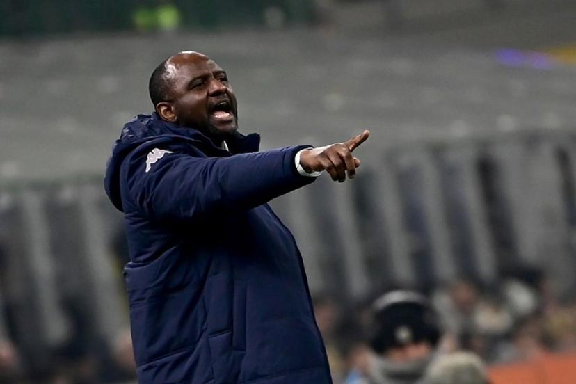 Genoa's French coach Patrick Vieira gestures during the Italian Serie A football match between Inter Milan and Genoa at the San Siro Stadium in Milan on February 22, 2025.  Piero CRUCIATTI / AFP