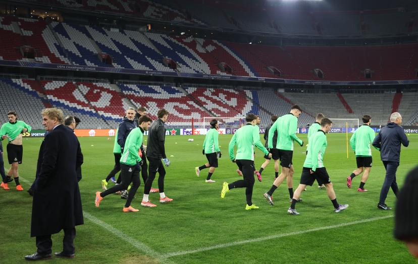 Union's players pictured during a training session of Belgian soccer team Royale Union Saint-Gilloise in Munich, Germany on Tuesday 20 January 2026. The team is preparing for tomorrow's match against German FC Bayern Munchen, on day seven of the League phase of the UEFA Champions League tournament. BELGA PHOTO VIRGINIE LEFOUR