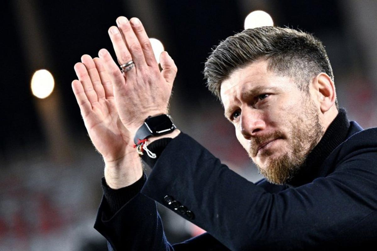 Monaco's Belgian coach Sebastien Pocognoli applauds at the end of the UEFA Champions League league phase day 8 football match between AS Monaco and Juventus at the Stade Louis II in the Principality of Monaco on January 28, 2026.  Frederic Dides / AFP