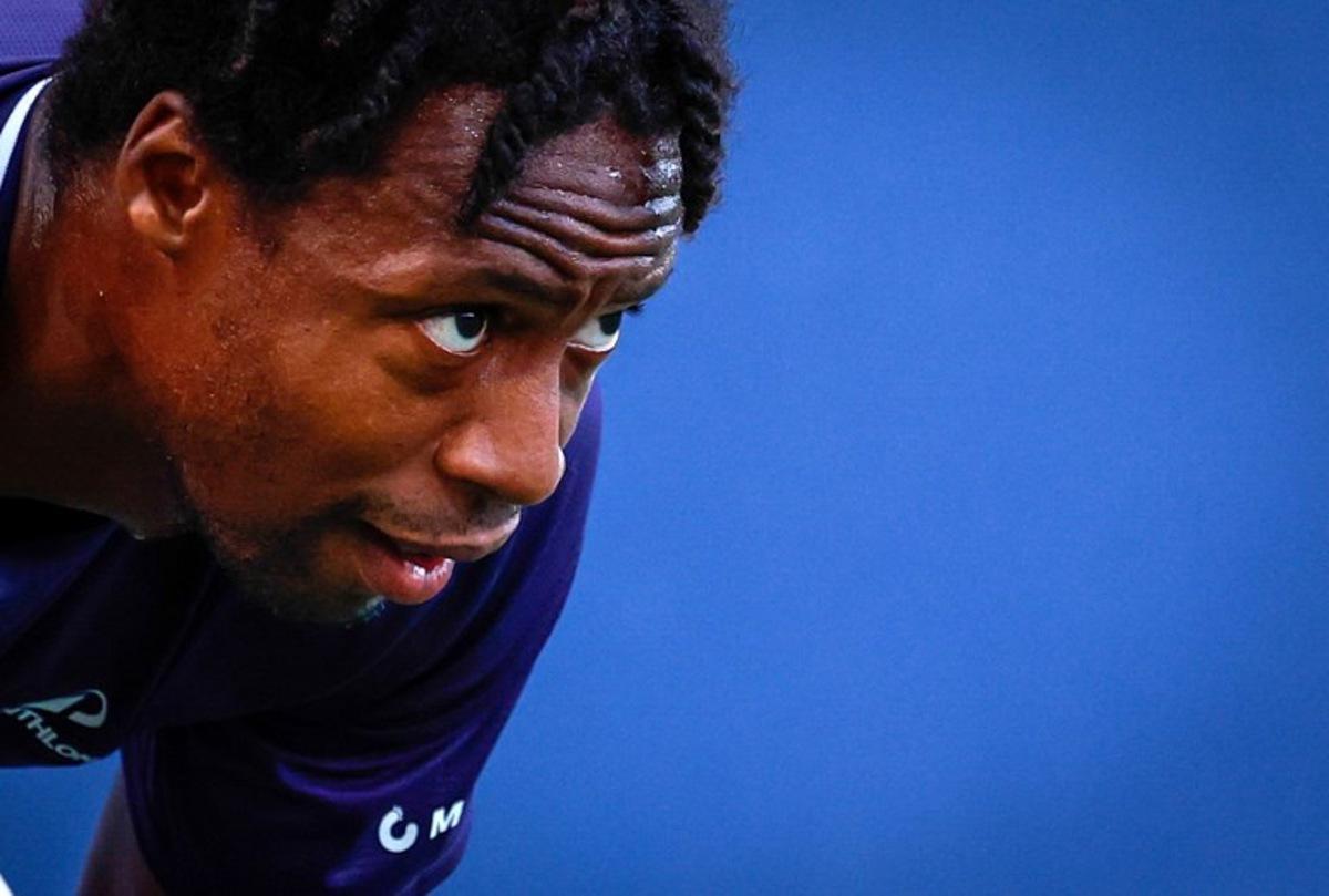 France's Gael Monfils looks on during his men's singles first round tennis match against Russia's Roman Safiullin on day three of the US Open tennis tournament at the USTA Billie Jean King National Tennis Center in New York City, on August 26, 2025.  Kena Betancur / AFP