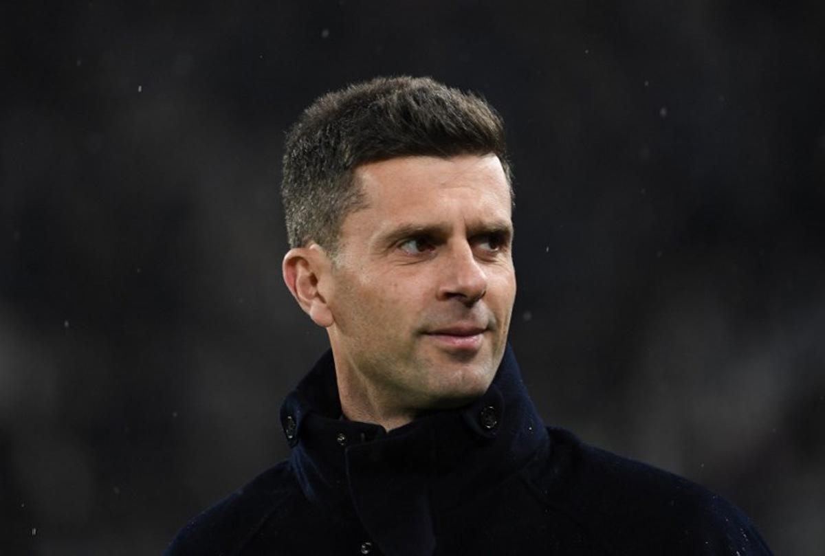Juventus' Italian head coach Thiago Motta looks on prior to the Italian Serie A first division football match between Juventus and Atalanta at the Allianz stadium in Turin, northern Italy, on March 9, 2025.  Isabella BONOTTO / AFP