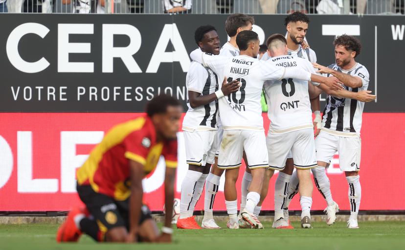 Charleroi's Kevin Van Den Kerkhof celebrates after scoring during a soccer match between Sporting Charleroi and KV Mechelen, Saturday 22 August 2026 in Charleroi, on day 3 of the 2026-2027 'Jupiler Pro League' first division of the Belgian championship. BELGA PHOTO VIRGINIE LEFOUR
