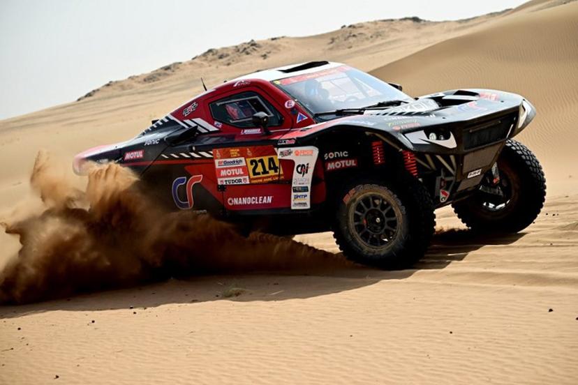 Century Racing Factory Team's French driver Mathieu Serradori and French co‑pilot Loïc Minaudier compete in the Stage 7 of the 48th edition of the Dakar Rally 2026, between Riyadh and Wadi ad-Dawasir, Saudi Arabia, on January 11, 2026.  Giuseppe CACACE / AFP