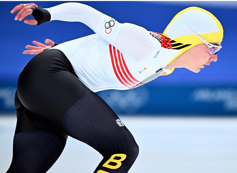 Belgian speed skater Isabelle van Elst pictured in action during the Women's 1500m speed skating race at the Milano Cortina 2026 Olympic Winter Games, on Friday 20 February 2026 in Milan, Italy. The XXV Winter Olympics take place from 6 to 22 February 2026 in Italy. BELGA PHOTO JASPER JACOBS