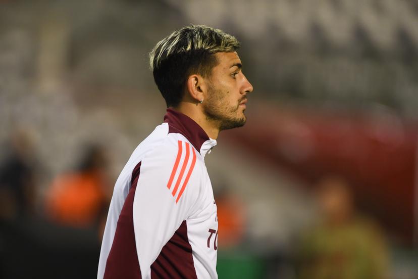 AS Roma's Leandro Paredes pictured during a soccer game between Belgian Royale Union Saint-Gilloise and Italian club AS Roma in Brussels, on Thursday 07 November 2024, on day 4/8 of the League phase of the UEFA Europa League tournament. BELGA PHOTO JILL DELSAUX