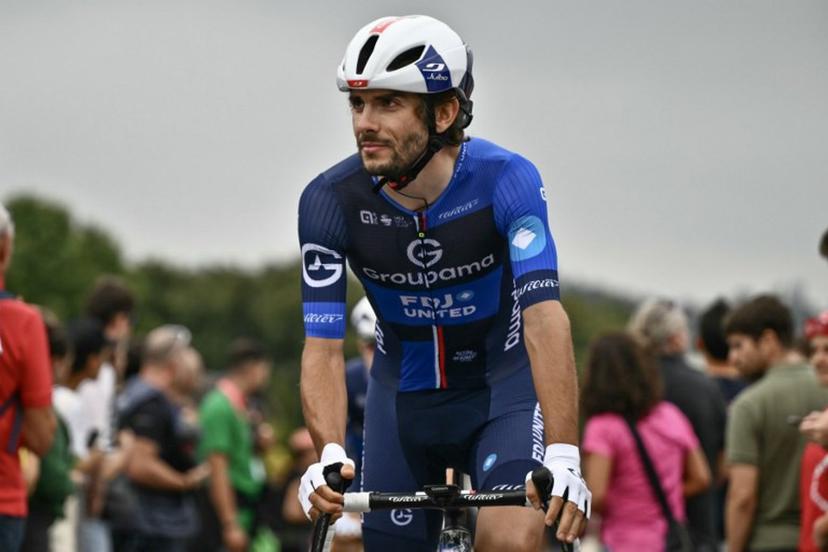 Team Groupama-FDJ's French rider Guillaume Martin-Guyonnet arrives to compete in the second stage of the Vuelta a Espana, a 159,6 km race between Alba and Limone Piemonte, in Italy's Piemonte region, on August 24, 2025.    Marco BERTORELLO / AFP