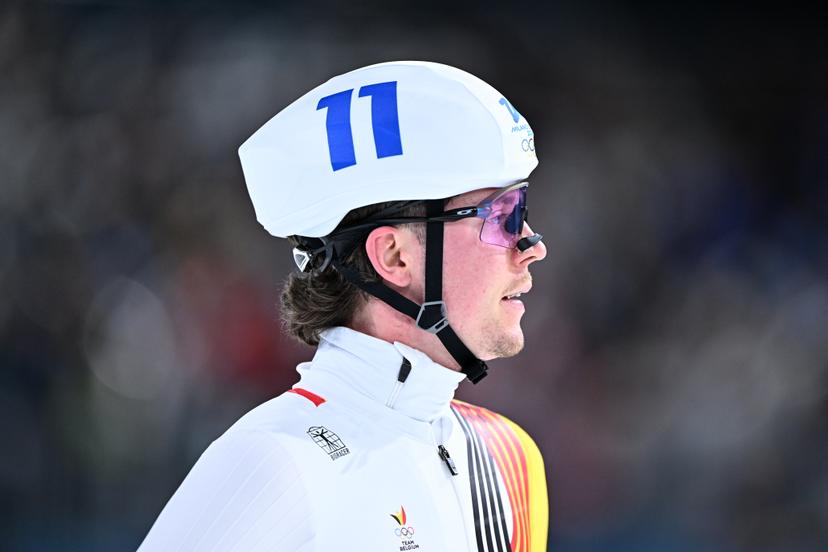 Belgian speed skater Indra Medard reacts after the final of the mass start men Speed Skating at the Milano Cortina 2026 Olympic Winter Games, on Saturday 21 February 2026 in Milan, Italy. The XXV Winter Olympics take place from 6 to 22 February 2026 in Italy. BELGA PHOTO JASPER JACOBS