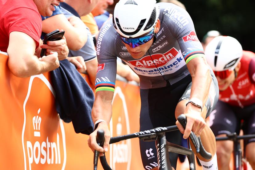 Dutch Mathieu van der Poel of Alpecin-Deceuninck pictured in action during the third stage of the 'Renewi Tour' multi-stage cycling race, from Aalter to Geraardsbergen (179,9 km) on Friday 22 August 2025. The five-day race takes place in Belgium and the Netherlands.  BELGA PHOTO DAVID PINTENS