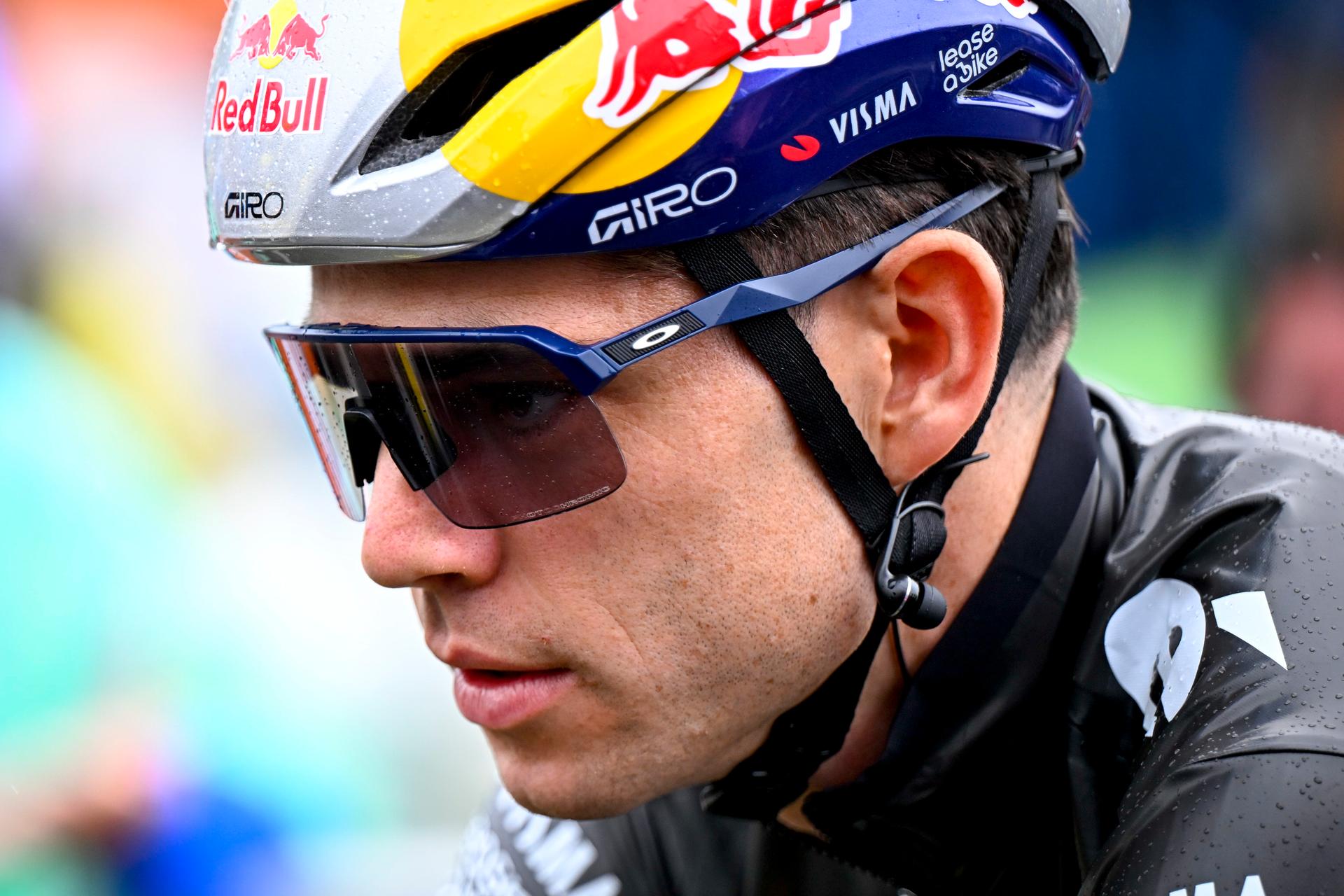 Belgian Wout van Aert of Team Visma-Lease a Bike pictured at the start of the second stage of the 2025 Tour de France cycling race, from Lauwin-Planque to Boulogne-sur-Mer (212 km), on Sunday 06 July 2025 in France. The 112th edition of the Tour de France starts on Saturday 5 July in Lille, and will finish in Paris on the 27th of July. BELGA PHOTO JASPER JACOBS