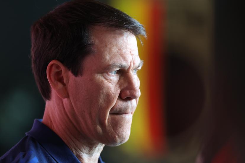 Belgium's head coach Rudi Garcia pictured during a press conference of the Red Devils, the Belgian national soccer team, at the Proximus Basecamp in Tubize, Saturday 06 September 2025. The team is preparing for the match against Kazakhstan (07/09). BELGA PHOTO VIRGINIE LEFOUR