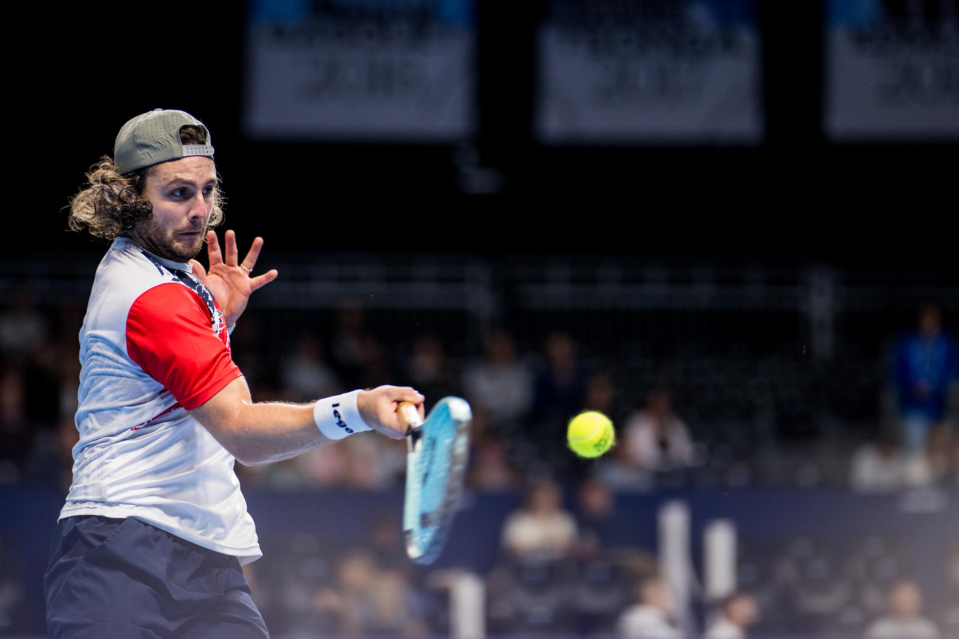 Argentinian Marco Trungelliti pictured in action during the European Open ATP tennis tournament in Brussels, on Sunday 12 October 2025. This year's edition of the tournament is taking place from 12 to 19 October 2025. BELGA PHOTO JASPER JACOBS