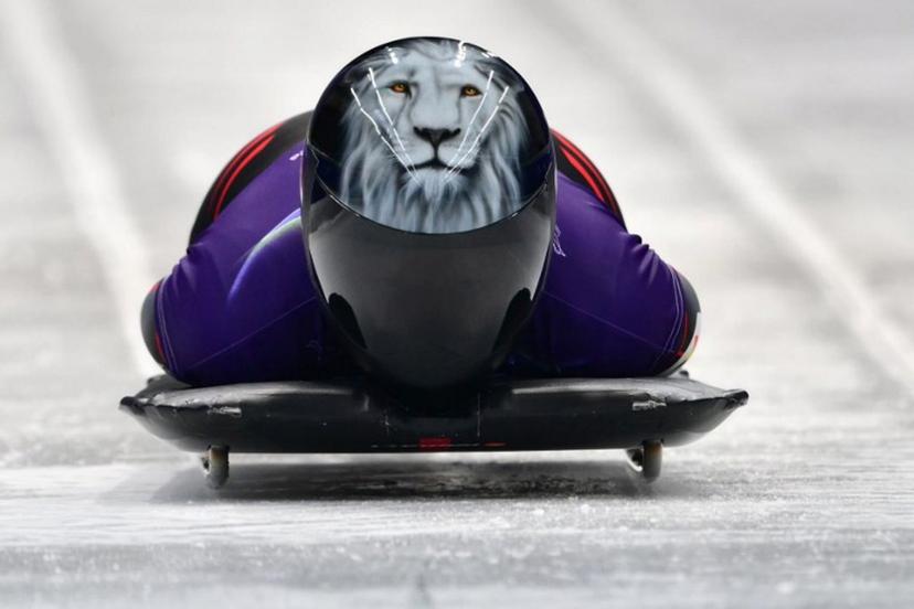 Belgium's Kim Meylemans takes part in the skeleton women's training session at Cortina Sliding Centre during the Milano Cortina 2026 Winter Olympic Games in Cortina d'Ampezzo on February 11, 2026.  Stefano RELLANDINI / AFP