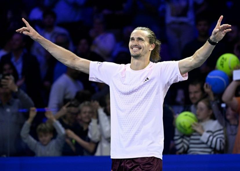 Germany's Alexander Zverev celebrates after his match against Netherland's Tallon Griekspoor (not pictured) at the Erste Bank Open 2026 ATP 500 tennis tournament in Vienna, Austria, on October 29, 2026. Alexander Zverev accelerated his ascension to number one in the world rankings for the first time in his career on October 29, 2026 as he beat Tallon Griekspoor 6-4, 7-5 to reach the quarter-finals of the Vienna Open. The 29-year-old German was already assured of finishing the season top of the ATP rankings but, in the absence of current incumbent Jannik Sinner, two-time Grand Slam champion Zverev will now take that crown in next week's updated standings after winning his opening two matches in the Austrian capital.  HELMUT FOHRINGER / APA / AFP