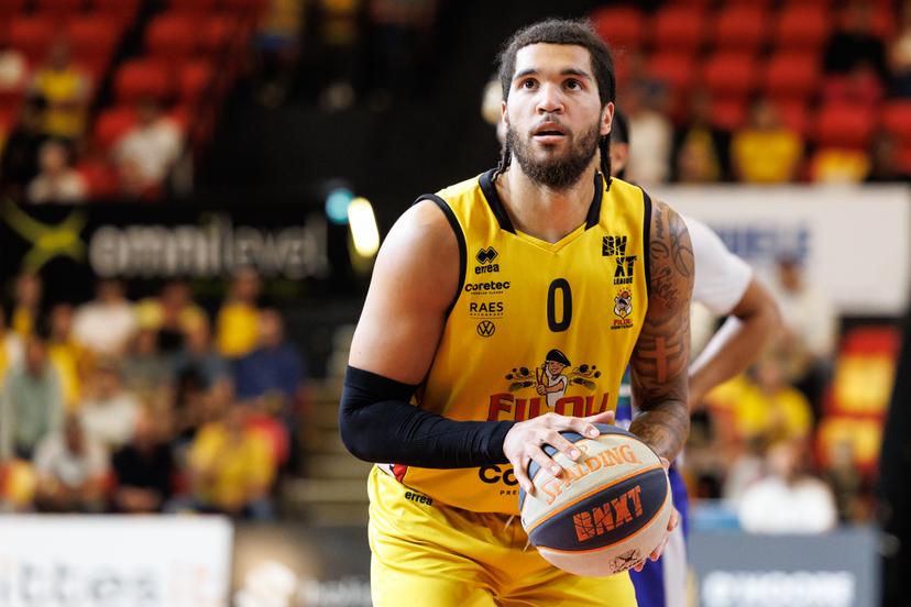 Oostende's Timmy Allen pictured in action during a basketball match between BC Oostende and Kangoeroes Mechelen, Monday 02 June 2025 in Oostende, a final game (2nd leg, best-of-5) in the playoffs of the 'BNXT League' Belgian/ Dutch first division basket championship. BELGA PHOTO KURT DESPLENTER